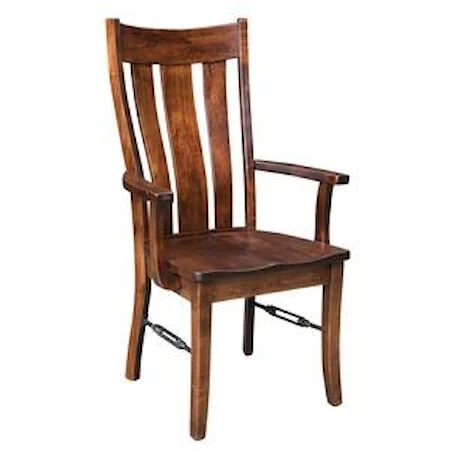 Customizable Solid Wood Dining Arm Chair